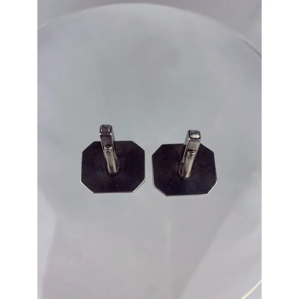 Large Sterling Silver Cufflinks Anson Engravable Statement Heavy 26.5g VTG M1